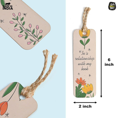 Bookmarks Set of 5 | Beautiful Designs & Quotes | Hard Paper Book Marker With Handmade Tassel Dori