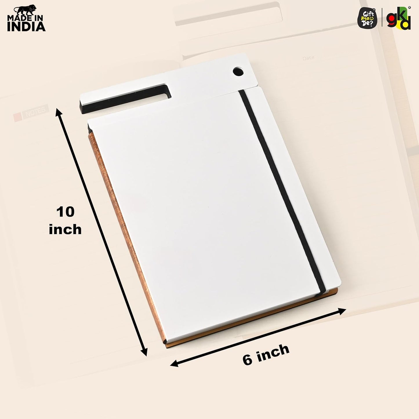 Wooden Smart Diary with White Board & Marker | A5 Notebook with Mobile & Pen Stand | Personal Use, Office & Corporate Gift