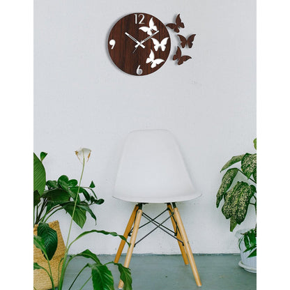 Butterfly Wooden Wall Clock
