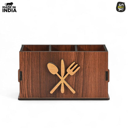 3 Compartments Cutlery Stand for Kitchen & Dining Table | Spoon, Knife & Fork Holder, Cutlery Organizer