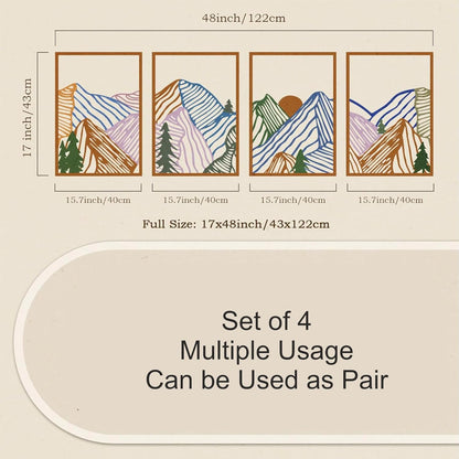 MustHome , 4 Pcs Colorful Abstract Mountain Wall Art, Nature wall decor items
