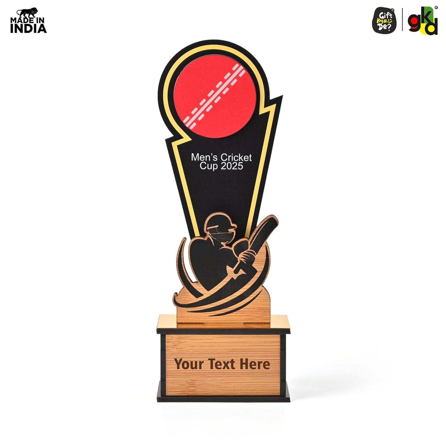 Wooden Cricket Trophy for Winners – Women’s & Men’s Cricket Cup Award | Sports Tournament Memento for Champions & Players