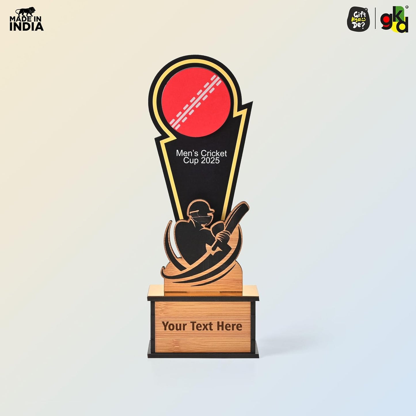Wooden Cricket Trophy for Winners – Women’s & Men’s Cricket Cup Award | Sports Tournament Memento for Champions & Players