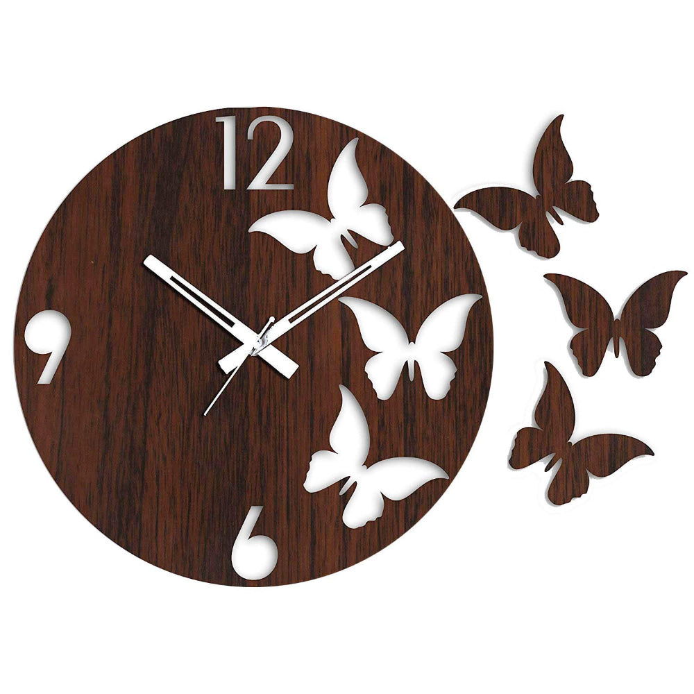 Butterfly Wooden Wall Clock