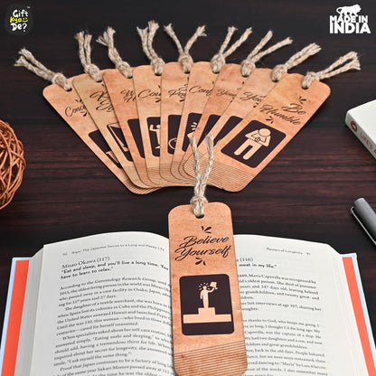 Bookmarks Set of 10 Motivational Quotes | Bookmarks Aesthetic with Hard Paperback | Handmade Tassel Dori (Eco-Friendly 10pc)