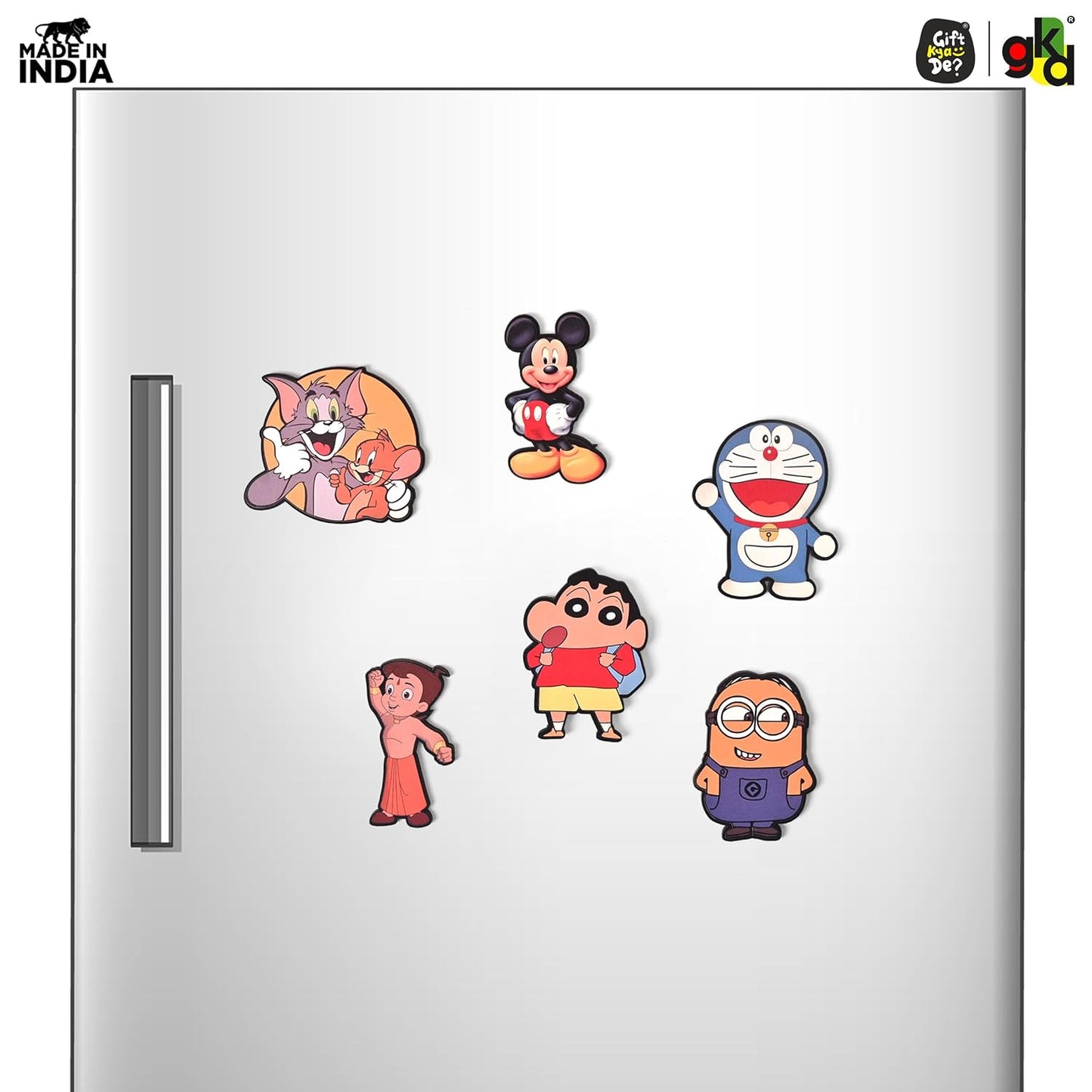 Wooden Fridge Magnet Set – Pack of 6 | Cartoon, Emoji & Veggie Designs | Cute, Fun & Durable Refrigerator Magnets