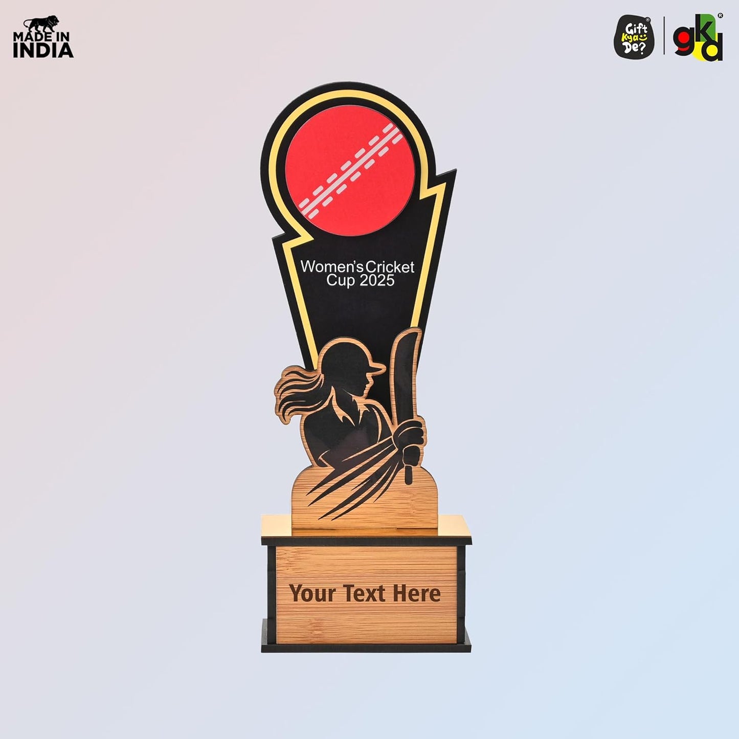 Wooden Cricket Trophy for Winners – Women’s & Men’s Cricket Cup Award | Sports Tournament Memento for Champions & Players