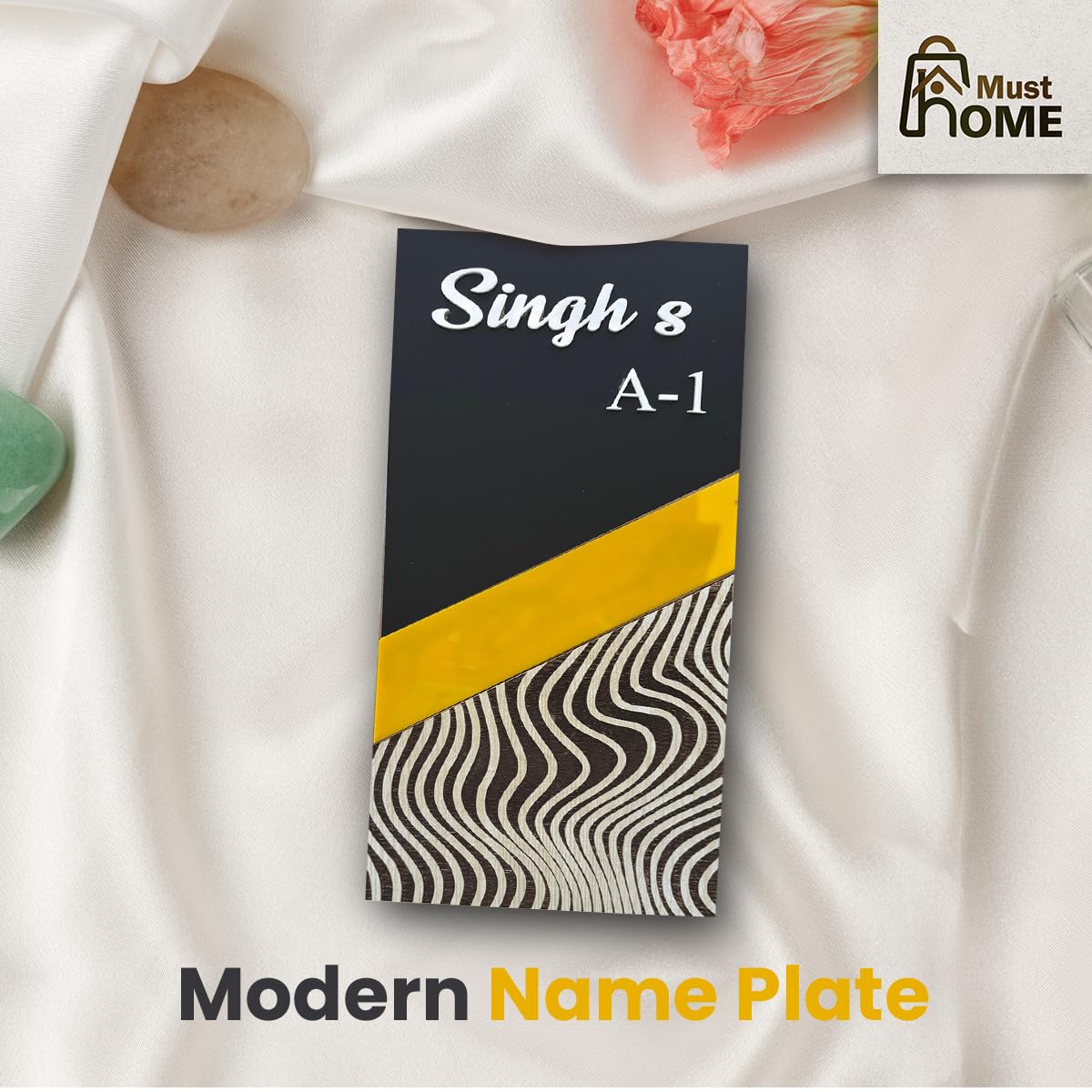 MustHome | Name plate for home entrance |15X30 cm |