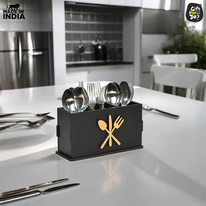3 Compartments Cutlery Stand for Kitchen & Dining Table | Spoon, Knife & Fork Holder, Cutlery Organizer