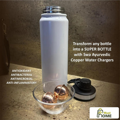 Musthome Copper Water Bottle Alternative Ayurvedic Organic Pure Copper Ball, 99% Purity