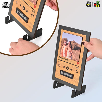 Personalized Spotify Frame – Custom Wooden Music Plaque with Song Name, Song Code & Photo (6x10 Inch)