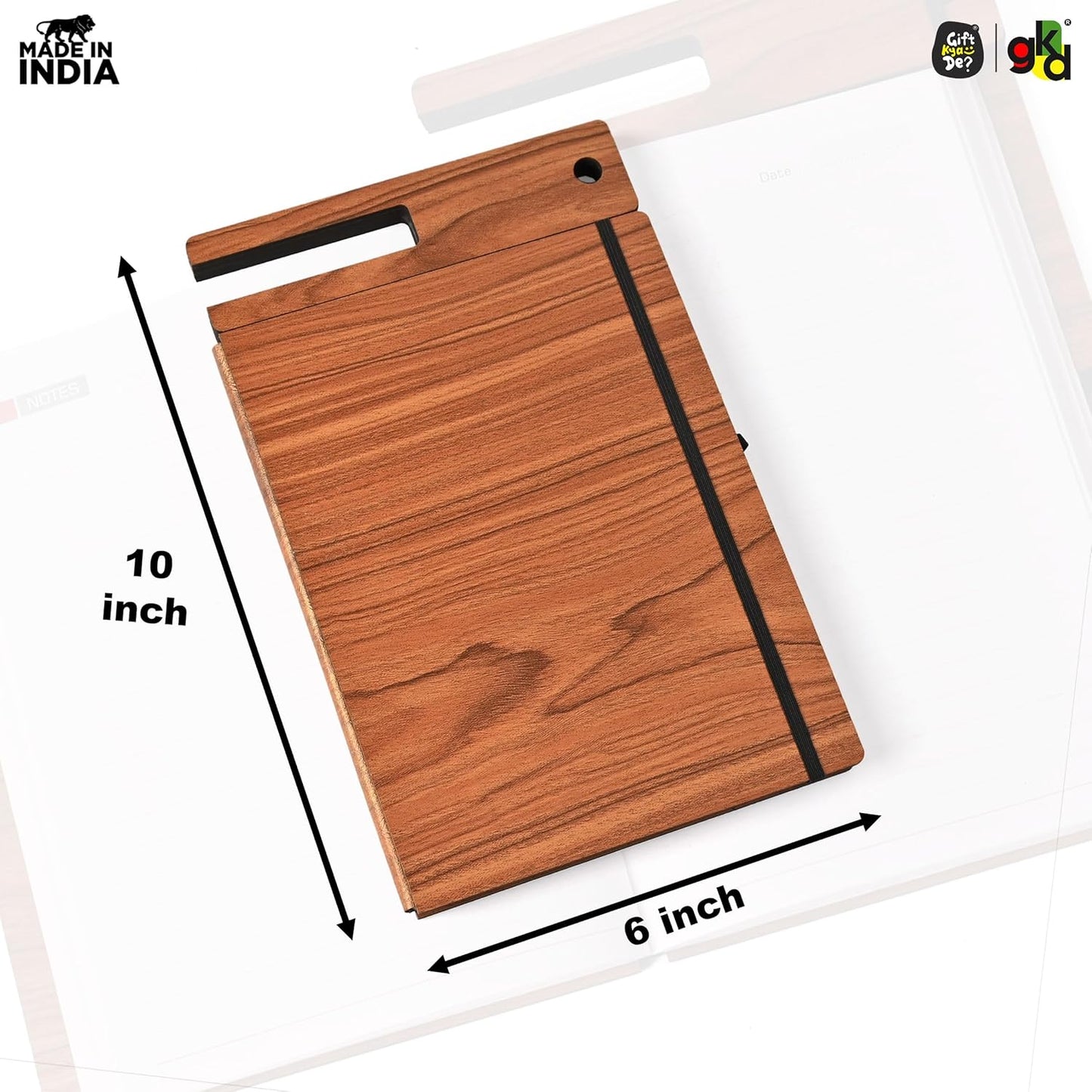 Wooden Smart Diary with Mobile Holder & Pen Stand | Includes Wooden Pen | Useful Gift For Office, Corporate & Personal Use