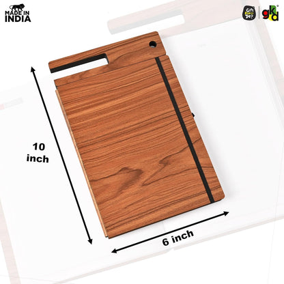 Wooden Smart Diary with Mobile Holder & Pen Stand | Includes Wooden Pen | Useful Gift For Office, Corporate & Personal Use