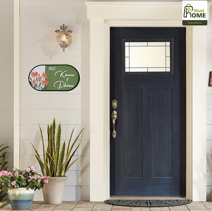 MustHome Name plate for home entrance outdoor | 38x20 cm