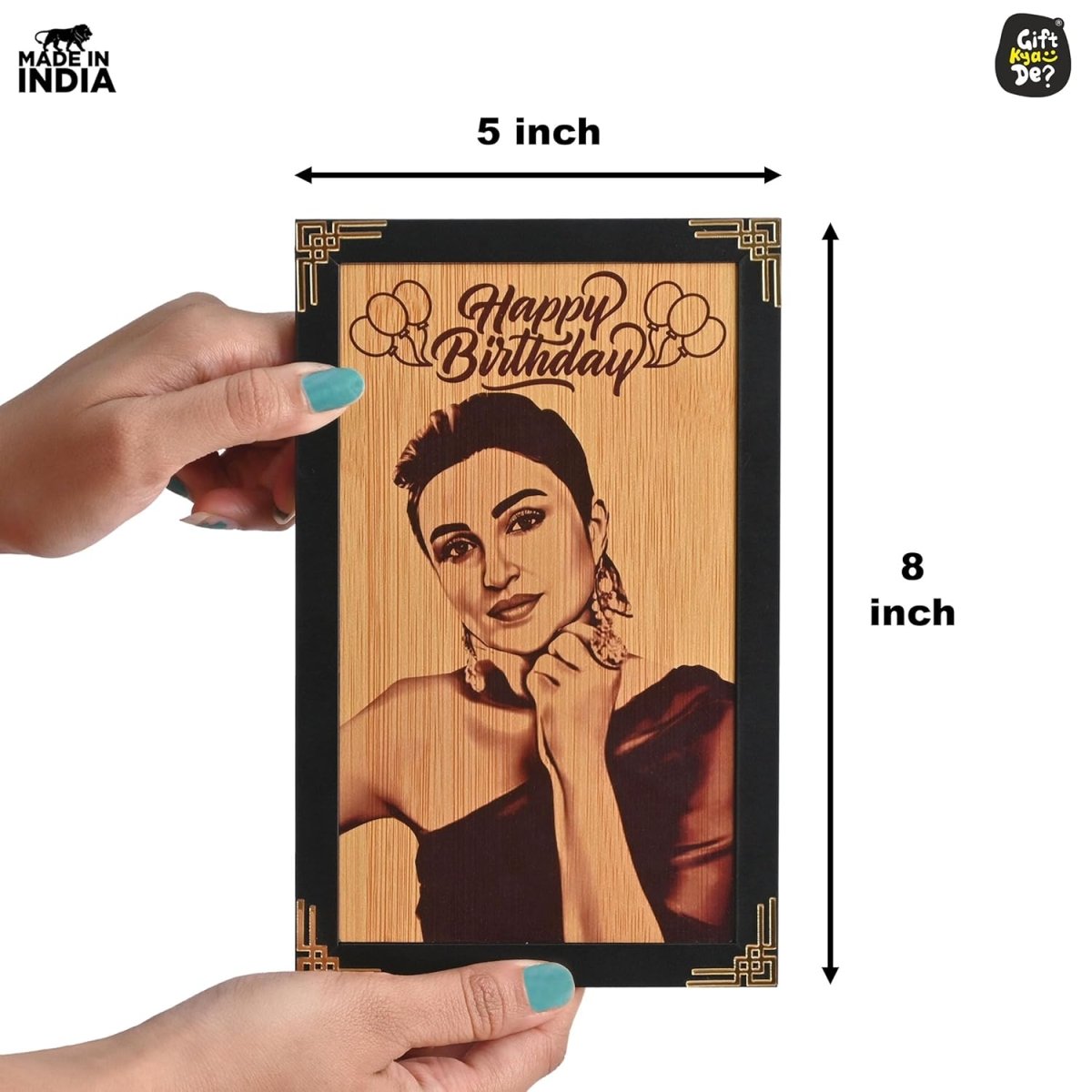 Personalized Wooden Table Mount Photo Frame | Perfect Birthday Gift |  Sublimated 8 x 5 Inch Photo Frame