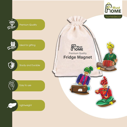 MustHome Fridge Magnet | Indian Theme & Musical Instruments