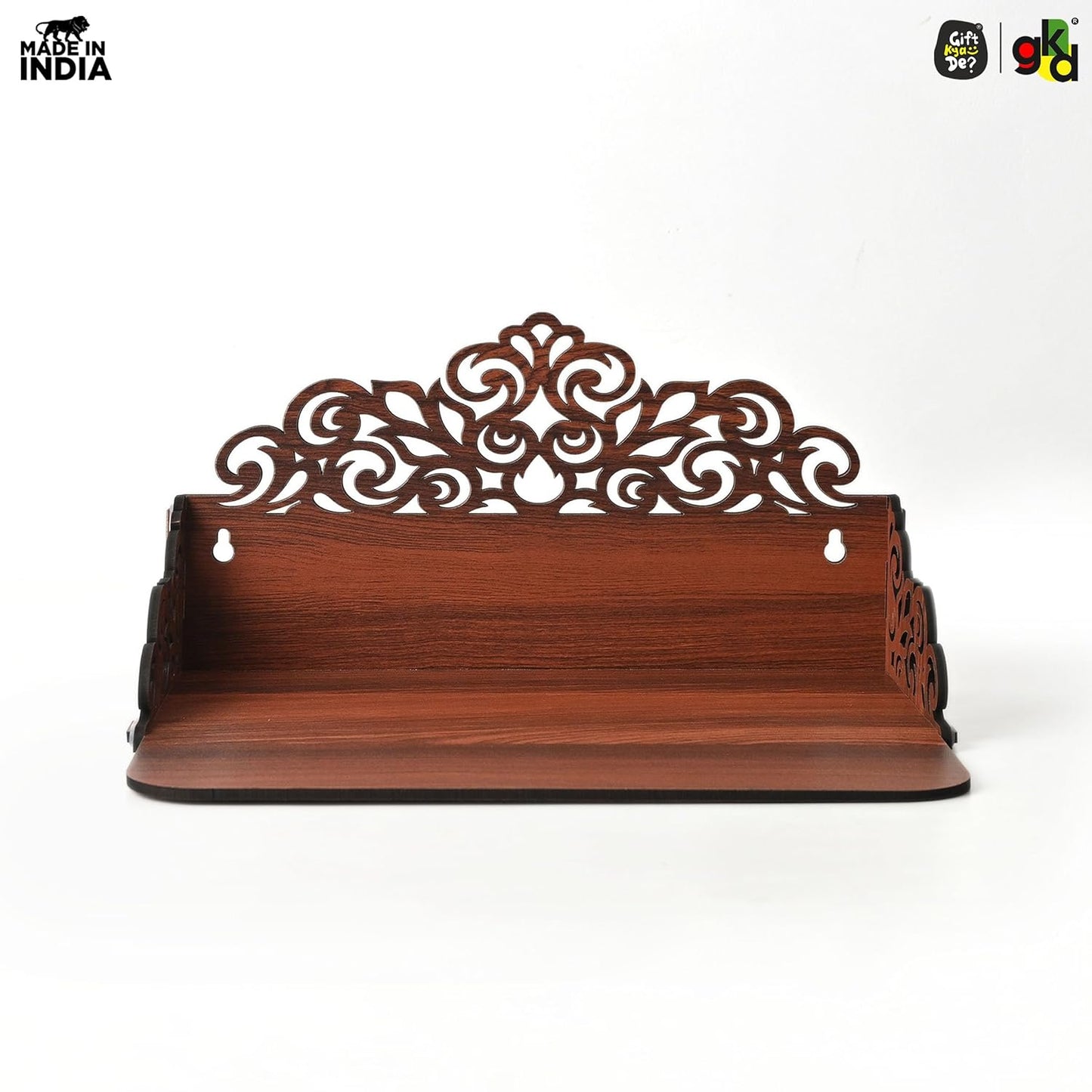 Small Pooja Mandir for Home & Office | Indian Wooden Temple for Table or Shelf | DIY 12x9x6 Inch | Classic Design