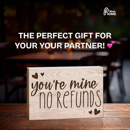MustHome Gift items for women | You're Mine Wooden Decorative Sign 8cm by 16 cm