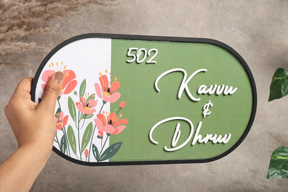 MustHome Name plate for home entrance outdoor | 38x20 cm