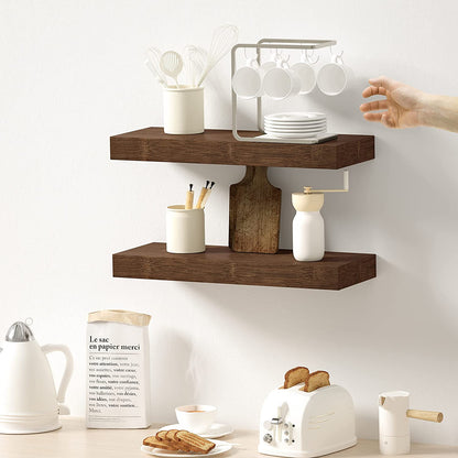 Modern Wood Floating Shelves, for Kitchen Bathrooom (Set of 3)