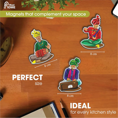 MustHome Fridge Magnet | Indian Theme & Musical Instruments
