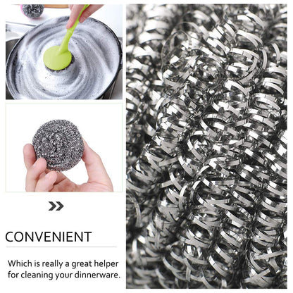 MustHome Stainless Steel Scrubbers with Handle Cleaning Brush | Pack of 2