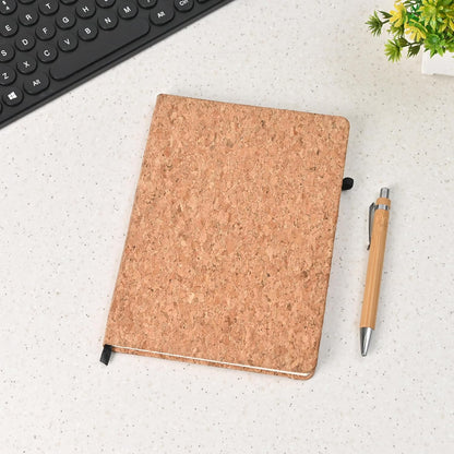 Eco-Friendly Cork Diary with Pen Holder | 190 Pages | Motivational Quote & Personalized Name Option