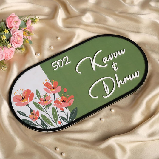 MustHome Name plate for home entrance outdoor | 38x20 cm
