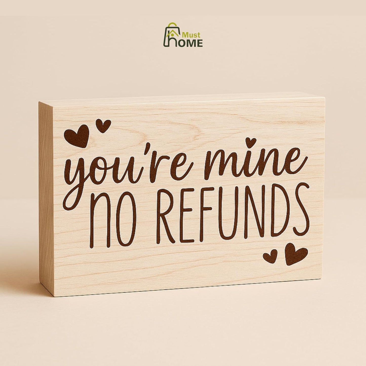 MustHome Gift items for women | You're Mine Wooden Decorative Sign 8cm by 16 cm