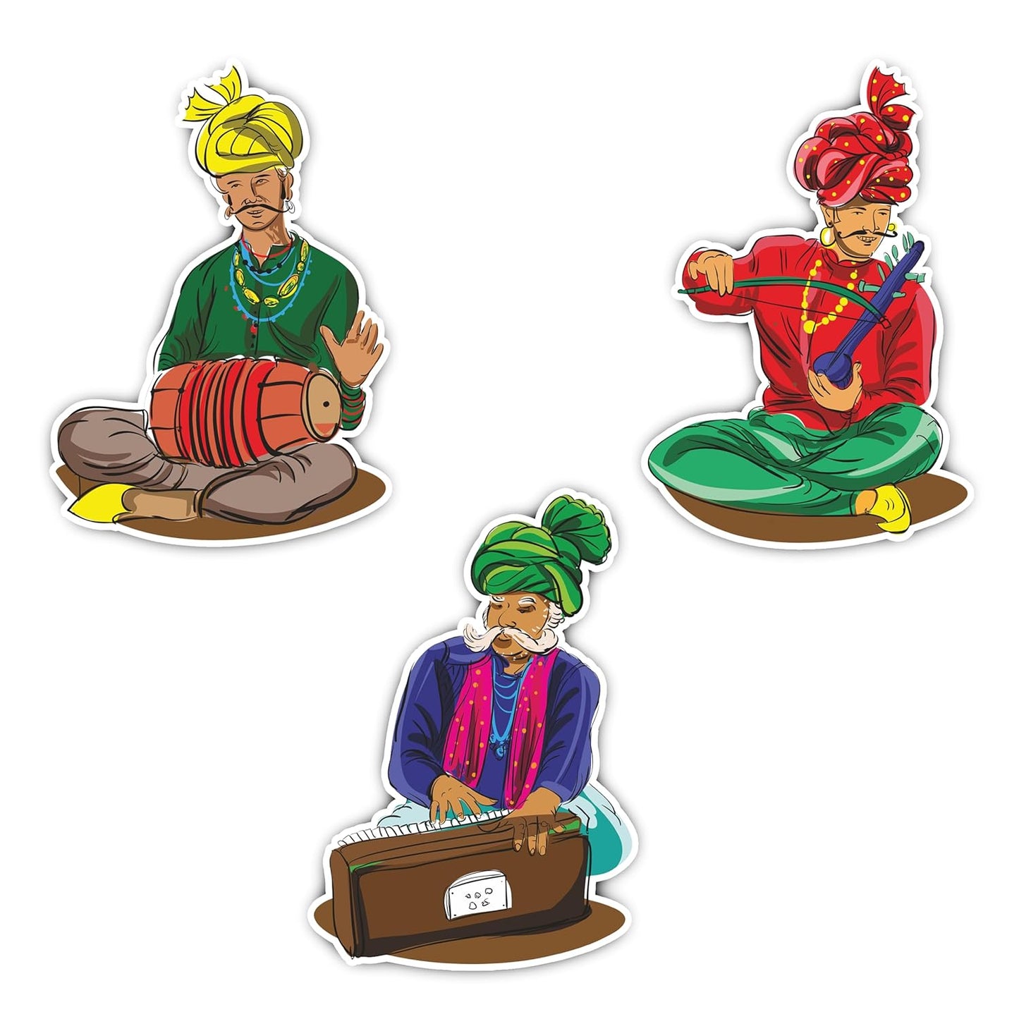 MustHome Fridge Magnet | Indian Theme & Musical Instruments