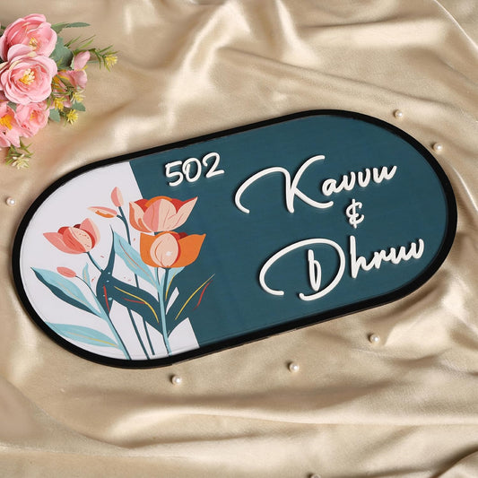 MustHome Name plate for home entrance outdoor | 38x20 cm