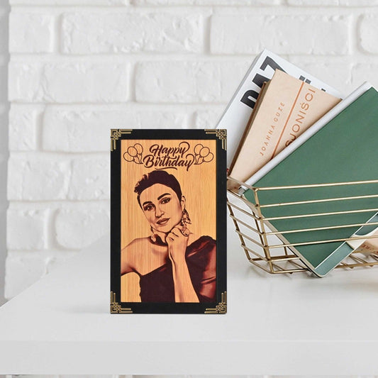 Personalized Wooden Table Mount Photo Frame | Perfect Birthday Gift |  Sublimated 8 x 5 Inch Photo Frame
