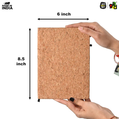 Eco-Friendly Cork Diary with Pen Holder | 190 Pages | Motivational Quote & Personalized Name Option