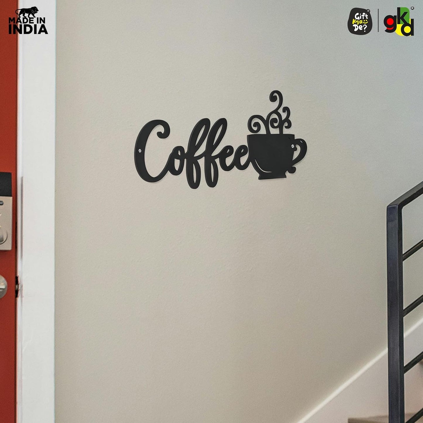 Welcome, Coffee & Kitchen Theme Wall Art | Wood Wall Hanging for Home Décor, Cafe Decor