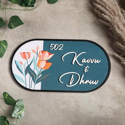 MustHome Name plate for home entrance outdoor | 38x20 cm
