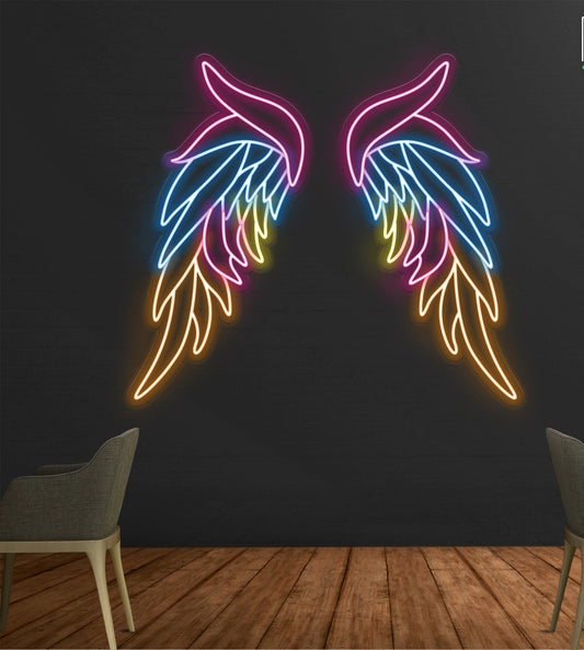 Vibrant Wings Neon Sign