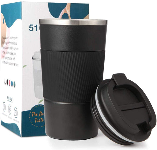 Musthome Coffee Mug Flask Insulated Leak Proof with lid Travel Tumbler Thermos Sipper Steel Mug- Hot and Cold for 6 Hour,500ml |‎9W x 8H cm