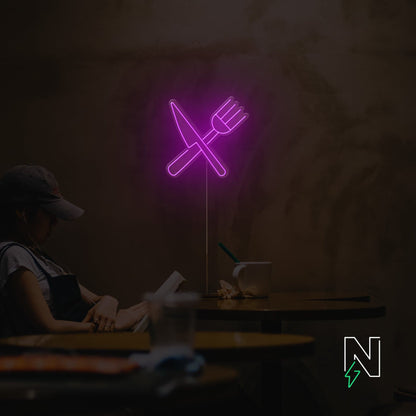 Cutlery Neon Sign