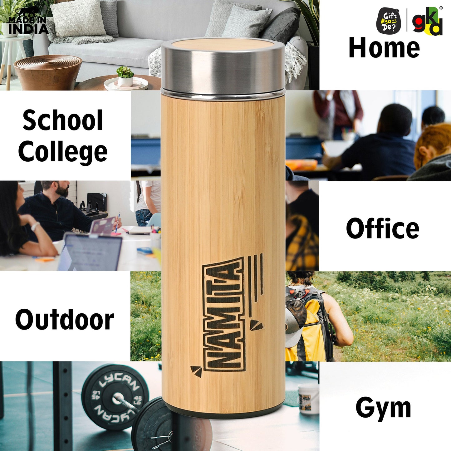 Buy Eco-Friendly Bamboo Water Bottle – Sustainable Hydration Solution & Customized