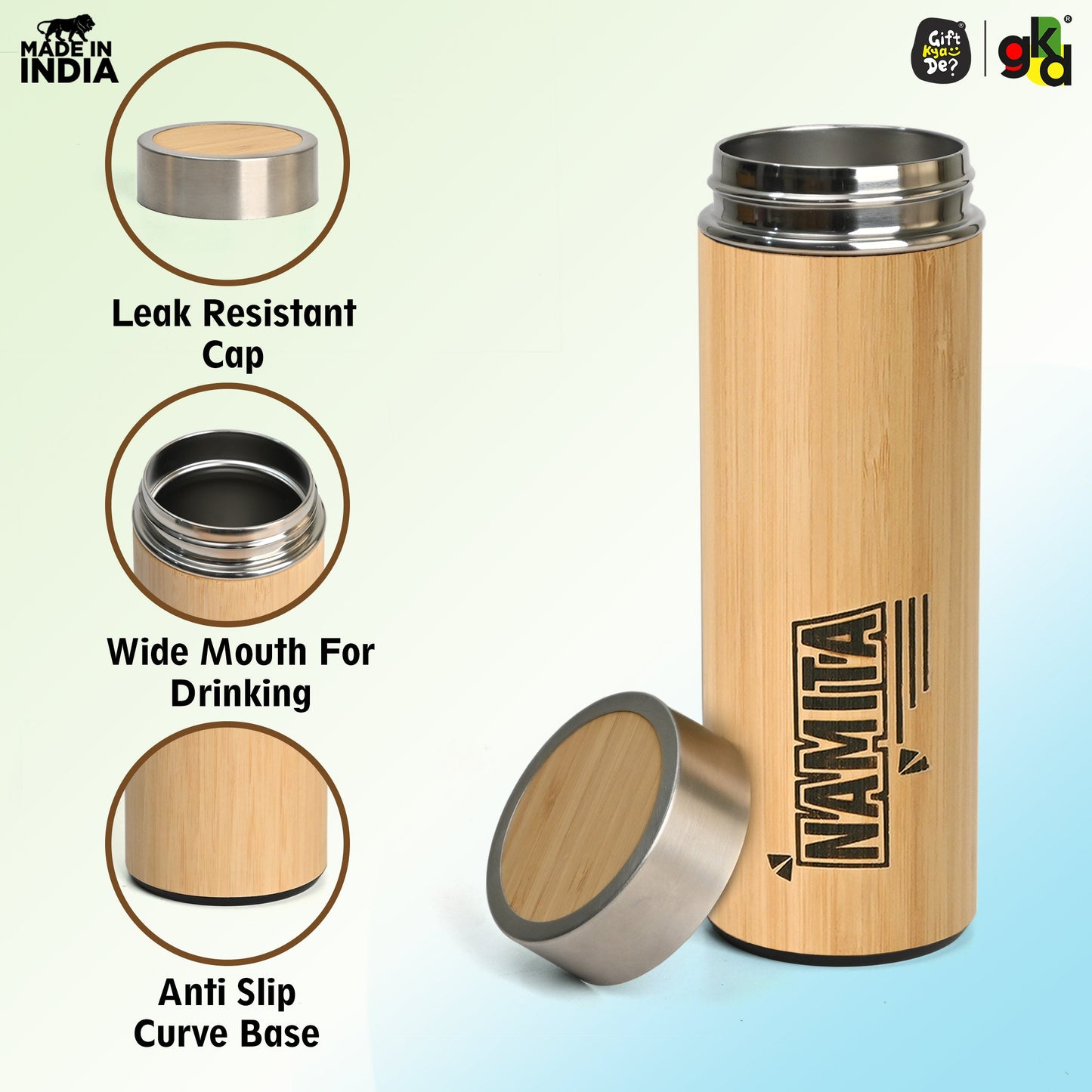 Buy Eco-Friendly Bamboo Water Bottle – Sustainable Hydration Solution & Customized