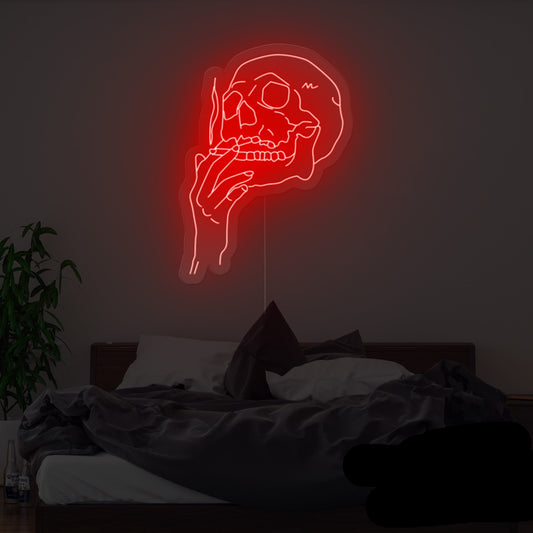 Smoking Skull Neon Sign