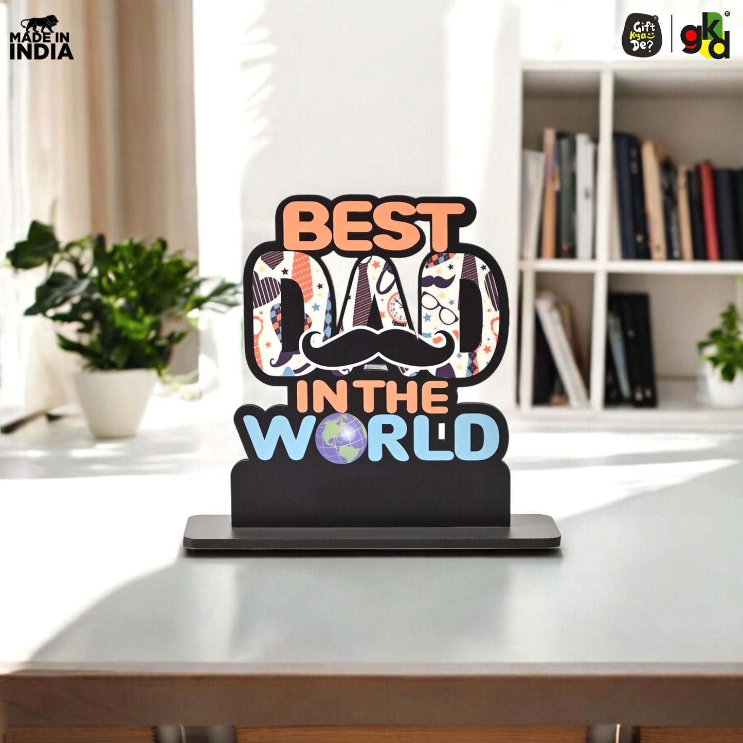 Best Mom & Dad in the World Wooden Trophy – Gift for Parents | Mother’s & Father’s Day, Anniversary, Birthday | Home Decor Table Top Showpiece