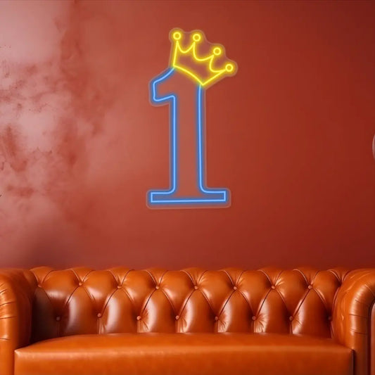 Number One Neon Sign Birthday Led Light