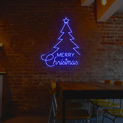 Merry Christmas Tree Neon Sign