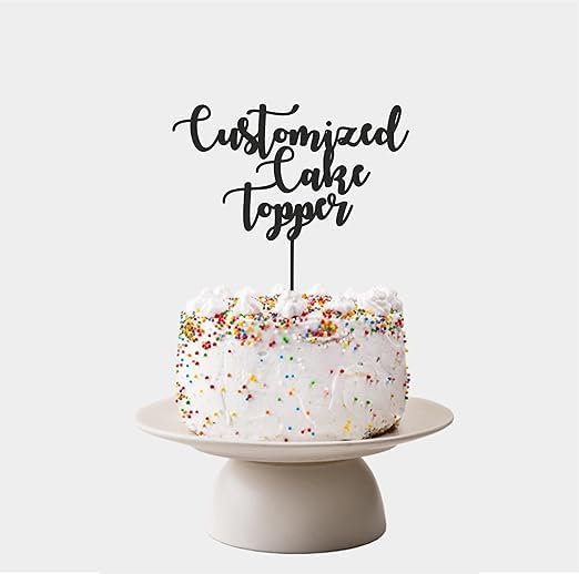 MustHome | Custom Personalized Gold Acrylic Cake Topper | ‎2 x 10 x 6 cm