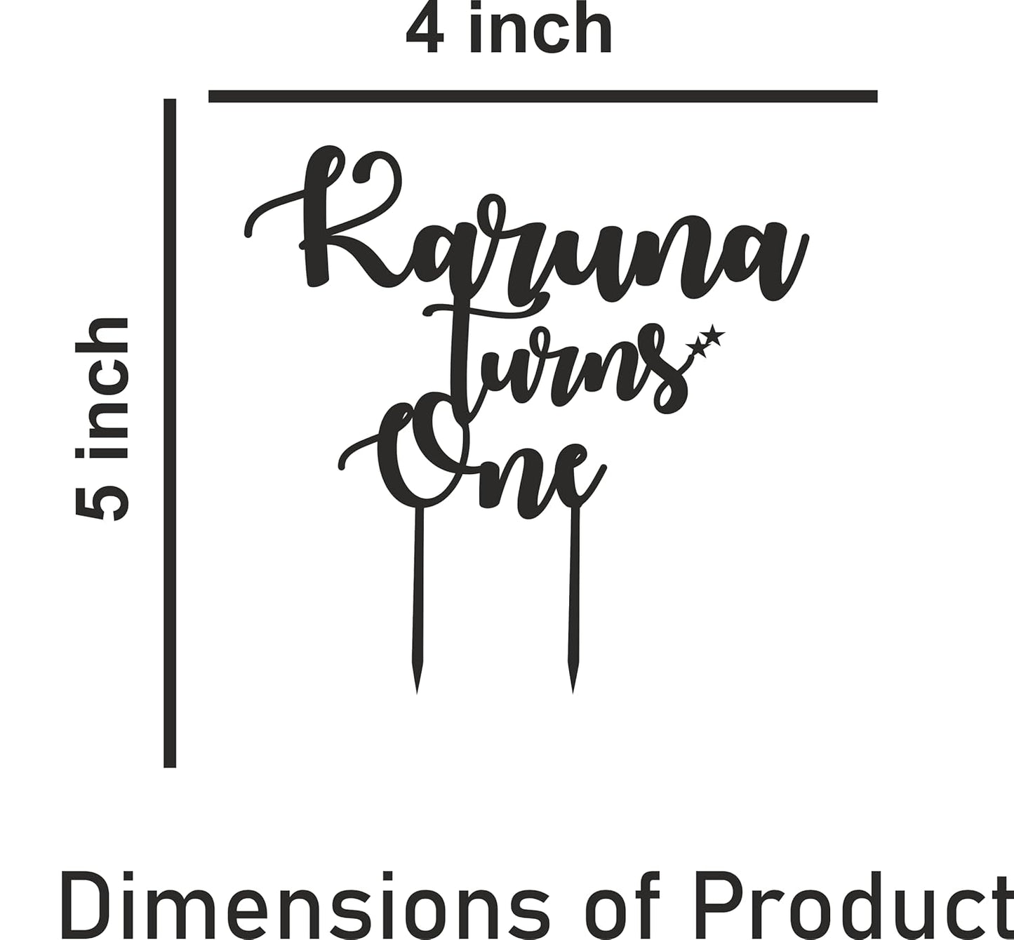 MustHome | Custom Personalized Gold Acrylic Cake Topper | ‎2 x 10 x 6 cm