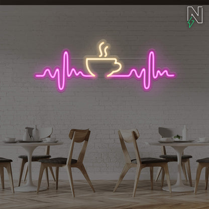 Heartbeat Coffee Neon Sign