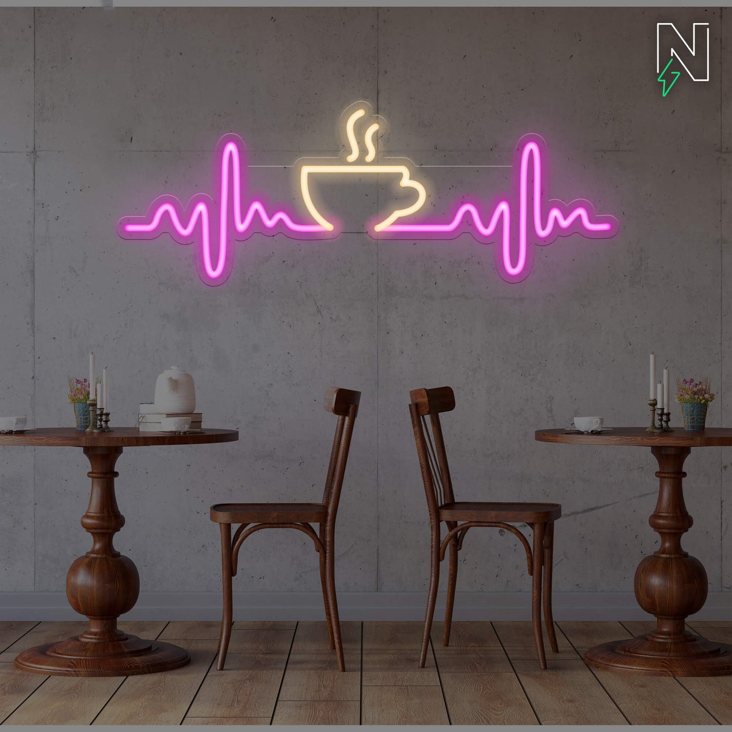 Heartbeat Coffee Neon Sign