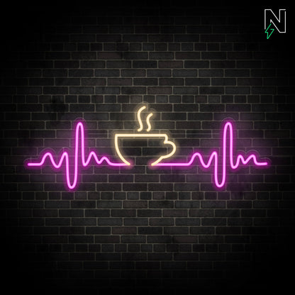 Heartbeat Coffee Neon Sign