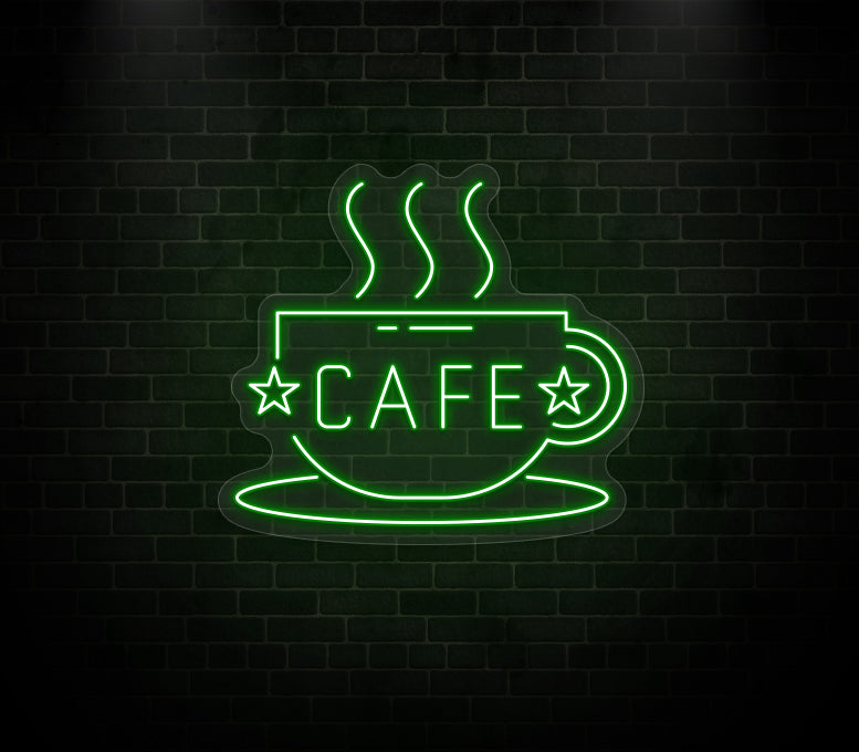 Cafe cup neon sign